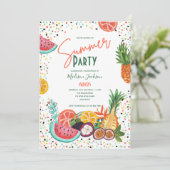 Uitnodiging voor tropische zomervruchten (Staand voorkant)