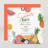 Uitnodiging voor tropische zomervruchten (Voorkant / Achterkant)