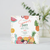 Uitnodiging voor tropische zomervruchten (Staand voorkant)