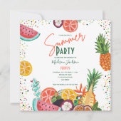 Uitnodiging voor tropische zomervruchten (Voorkant)