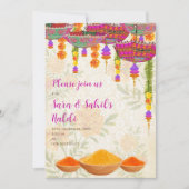 Uitnodiging voor trouw Haldi & Indiase Haldi uitno (Voorkant)