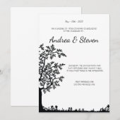 Uitnodiging voor Trouwdag Boom Des Levens. Boomtak (Voorkant / Achterkant)
