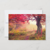 Uitnodiging voor trouwdag met herfstbladeren RSVP (Achterkant)