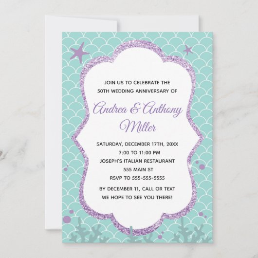 Uitnodiging voor trouwdag onder de zee (Voorkant)