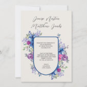 Uitnodiging voor trouwdag Skydiver Blauw en Sneeuw (Voorkant)