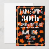 UITNODIGING VOOR TROUWDAJARFEest MET THANKSGIVING (Voorkant / Achterkant)