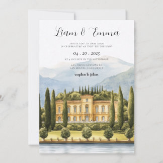 Uitnodiging voor trouwen in Villa del Balbianello