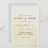 Uitnodiging voor trouwerij met wit driehoek en ivo (Voorkant / Achterkant)