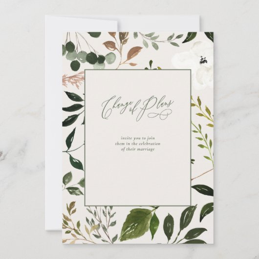 Uitnodiging voor trouwerij voor gebladerte (Achterkant)