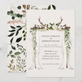 Uitnodiging voor trouwerij voor gebladerte (Voorkant / Achterkant)