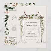 Uitnodiging voor trouwerij voor gebladerte (Voorkant / Achterkant)