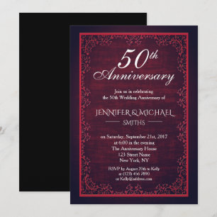 Uitnodiging voor trouwerijjubileum in vintage Bour