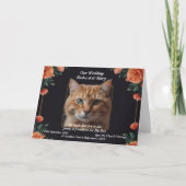 Uitnodiging voor trouwfeest met elegante kat (Voorkant)