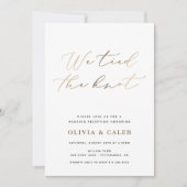 Uitnodiging voor Trouwfeest na Elopement 'We tied (Voorkant)