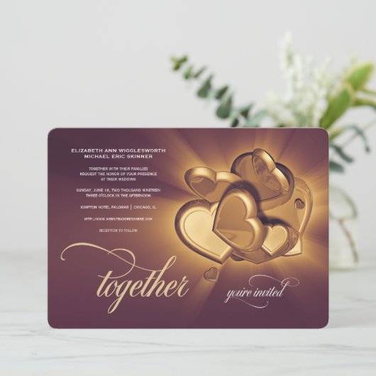 Uitnodiging voor trouwfeest 'Samen' (versie 2) (Staand voorkant)