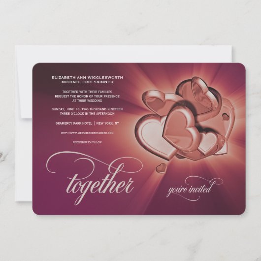 Uitnodiging voor trouwfeest Samen (Versie 3) (Voorkant)