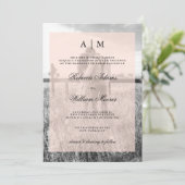 Uitnodiging voor trouwfoto's met Blush Pink Overla (Staand voorkant)