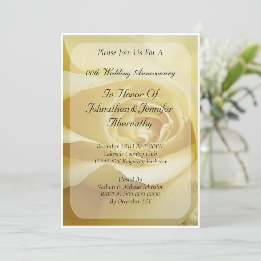 Uitnodiging voor trouwjubileum (Staand voorkant)