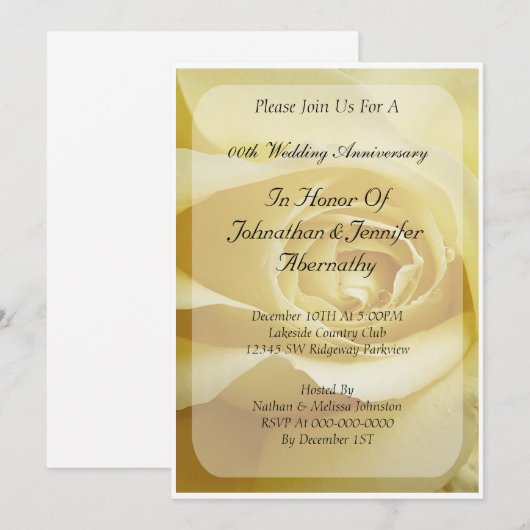 Uitnodiging voor trouwjubileum (Voorkant / Achterkant)