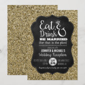 Uitnodiging voor trouwreceptie 'Eet, drink en wees (Voorkant / Achterkant)