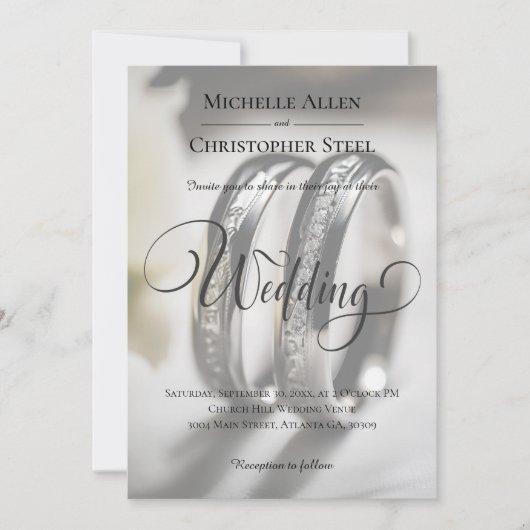 Uitnodiging voor trouwringen (Voorkant)