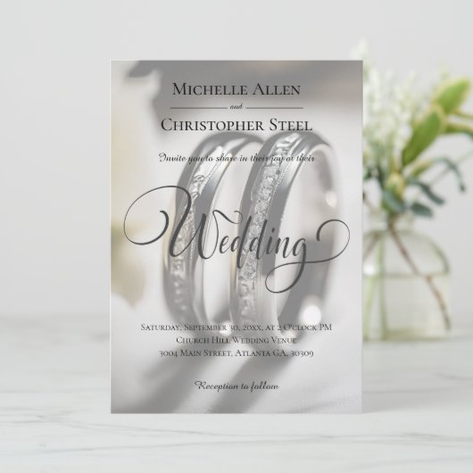 Uitnodiging voor trouwringen (Staand voorkant)