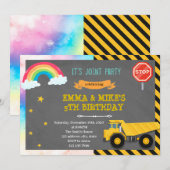 Uitnodiging voor truck- en regenboogfeest (Voorkant / Achterkant)