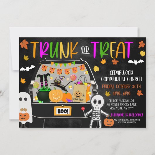 Uitnodiging voor Trunk or Treat (Voorkant)