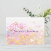 Uitnodiging voor tuinfeest verjaardag bloem (Staand voorkant)