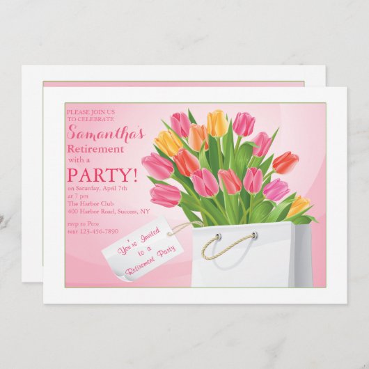 Uitnodiging voor Tulpen Retirement Party (Voorkant / Achterkant)