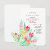 Uitnodiging voor tulpenboeket (Voorkant / Achterkant)