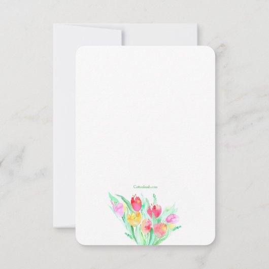 Uitnodiging voor tulpenboeket (Achterkant)