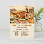 Uitnodiging voor Turkije en Touchdowns-diner (Staand voorkant)