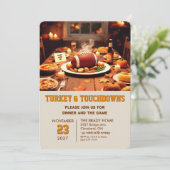 Uitnodiging voor Turkije en Touchdowns-diner (Staand voorkant)