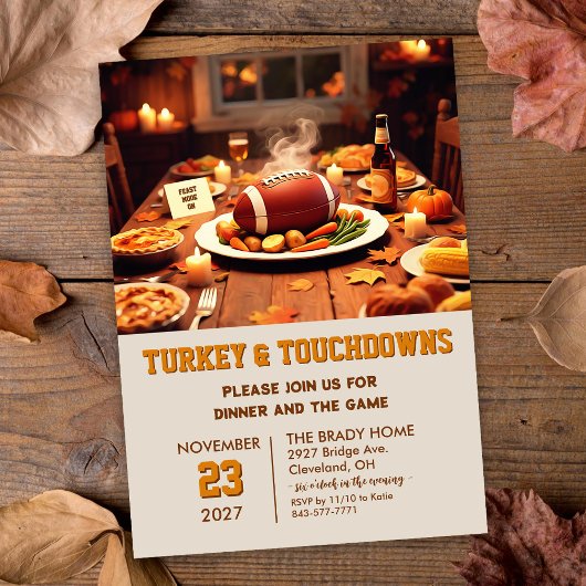 Uitnodiging voor Turkije en Touchdowns-diner