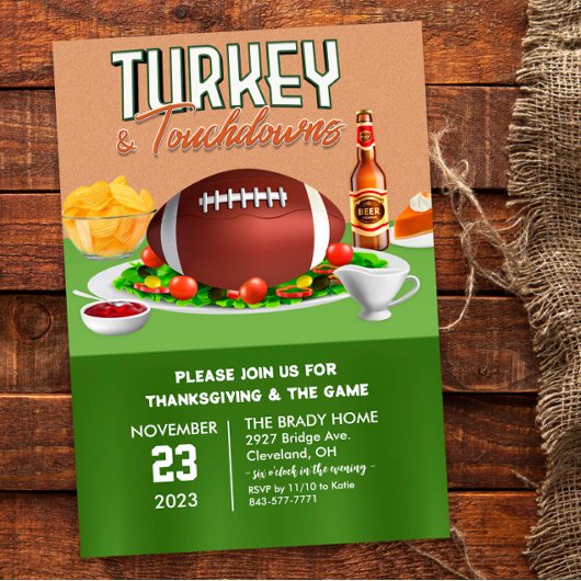 Uitnodiging voor Turkije en Touchdowns-diner