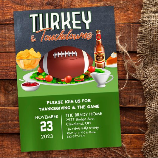 Uitnodiging voor Turkije en Touchdowns-diner