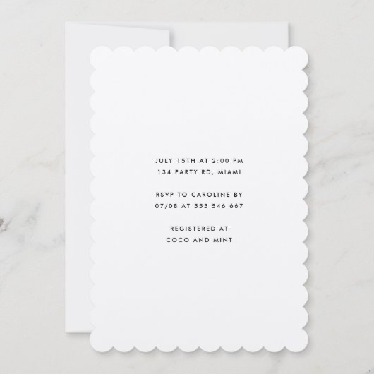 Uitnodiging voor Turtle Baby shower Party (Achterkant)