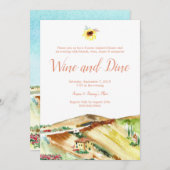Uitnodiging voor Tuscany Wine and Dine dinerfeest (Voorkant / Achterkant)