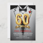 Uitnodiging voor tuxedo verjaardag 60 jaar (Voorkant)