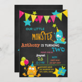 Uitnodiging voor tweede verjaardagsfeestje van kle (Voorkant / Achterkant)