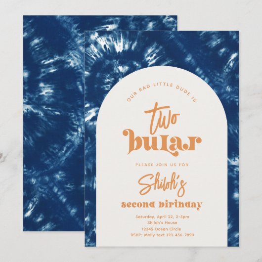 Uitnodiging voor tweedubbele verjaardag | Surf van (Voorkant / Achterkant)