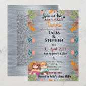 Uitnodiging voor tweeling (Voorkant / Achterkant)