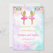 Uitnodiging voor twin ballerina (Voorkant)