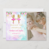 Uitnodiging voor Twin Ballerina-foto (Voorkant)