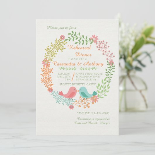 Uitnodiging voor Twin Birdies (Staand voorkant)