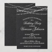 Uitnodiging voor Twinkle Lights Feestje (Voorkant / Achterkant)