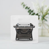 Uitnodiging voor  typemachine Retirement Party (Staand voorkant)