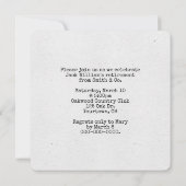 Uitnodiging voor  typemachine Retirement Party (Achterkant)