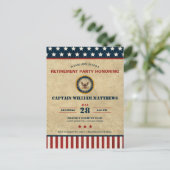 Uitnodiging voor U.S. Navy Retirement Party (Staand voorkant)